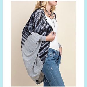 Vocal Tie-Dyed Cardigan with Stone Detail